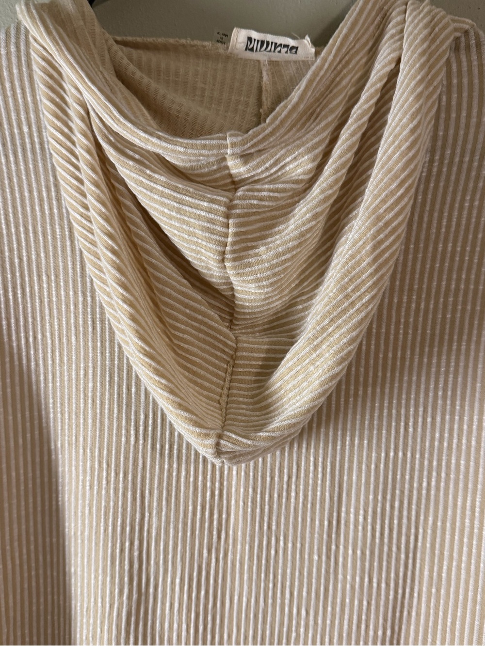 Cream Ribbed Zip-Front Hooded Jacket - Picture 3 of 4
